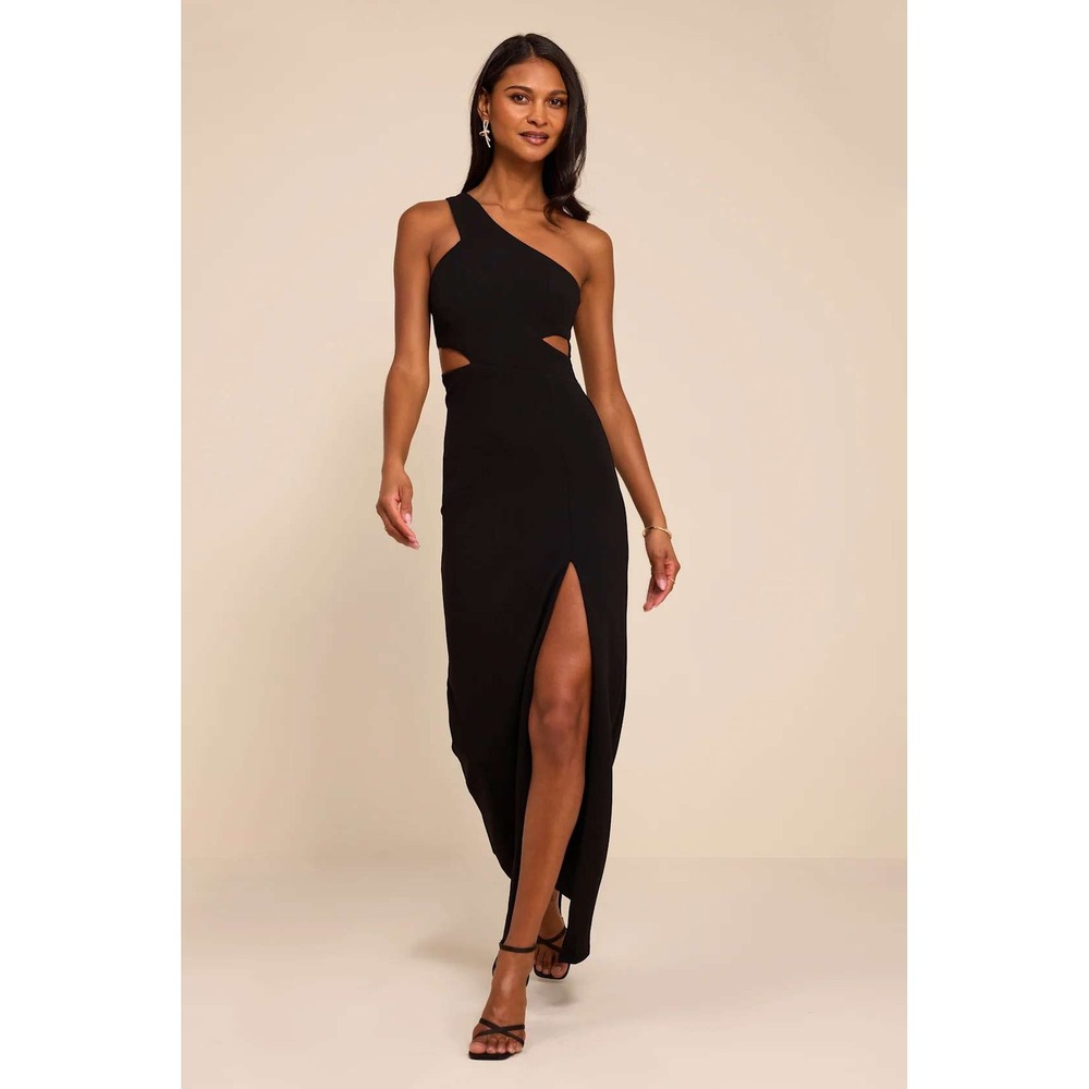 Lulus One-Shoulder Cutout Maxi Dress Show-Stopping Style Formal Gown Size L